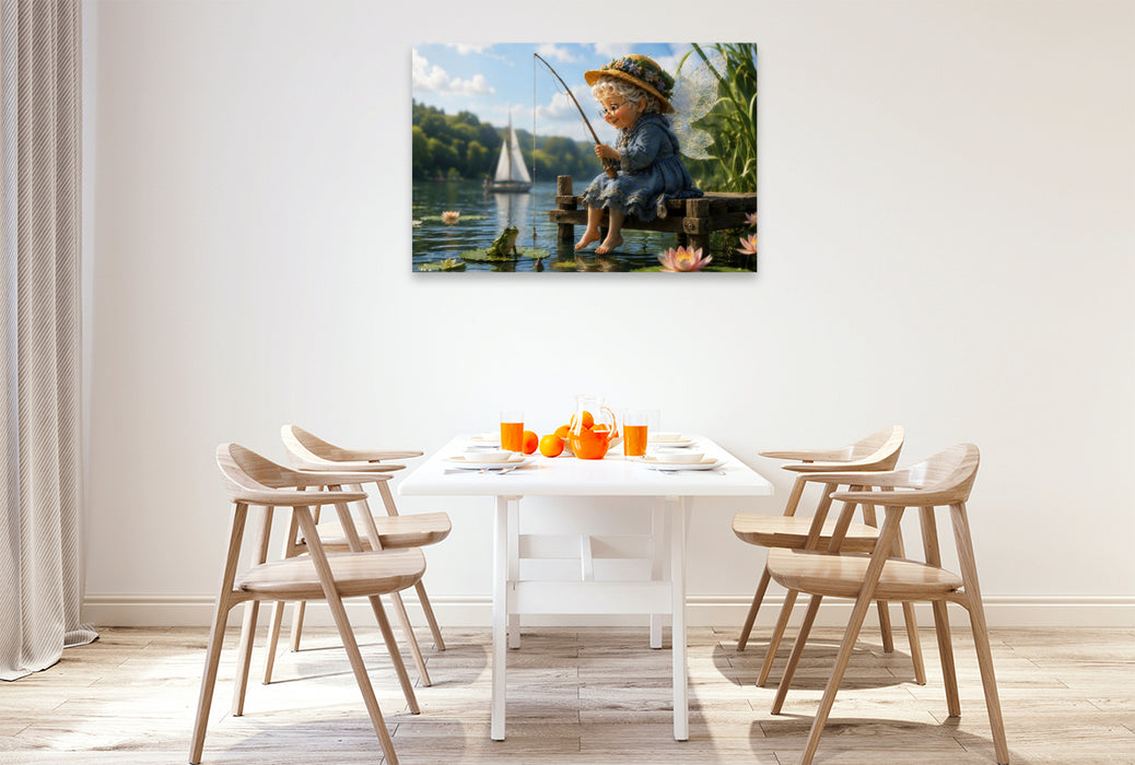 Premium Textil-Leinwand Am stillen See