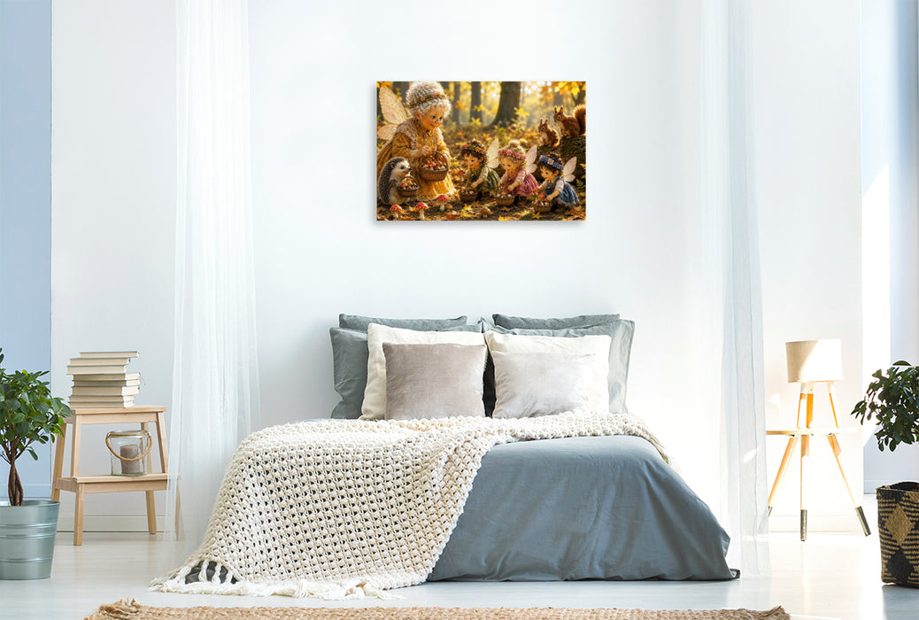 Premium Textil-Leinwand Der Tag der Pilzsuche