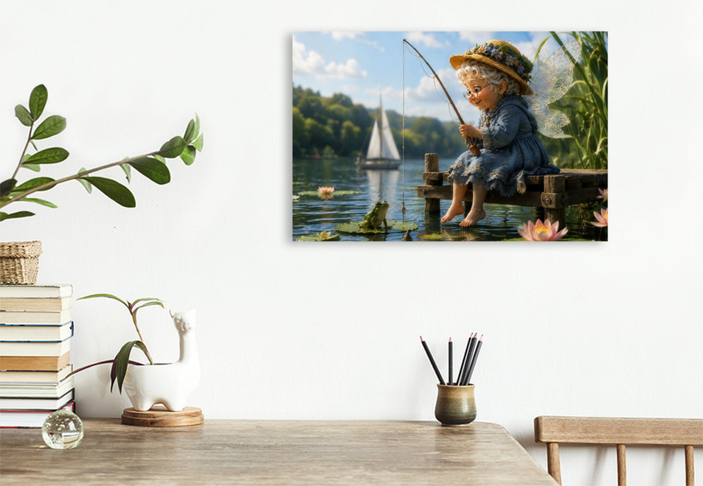 Premium Textil-Leinwand Am stillen See