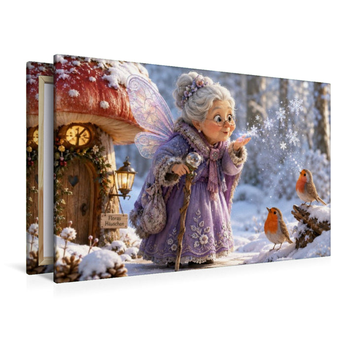 Premium Textil-Leinwand Floras Winterzauber