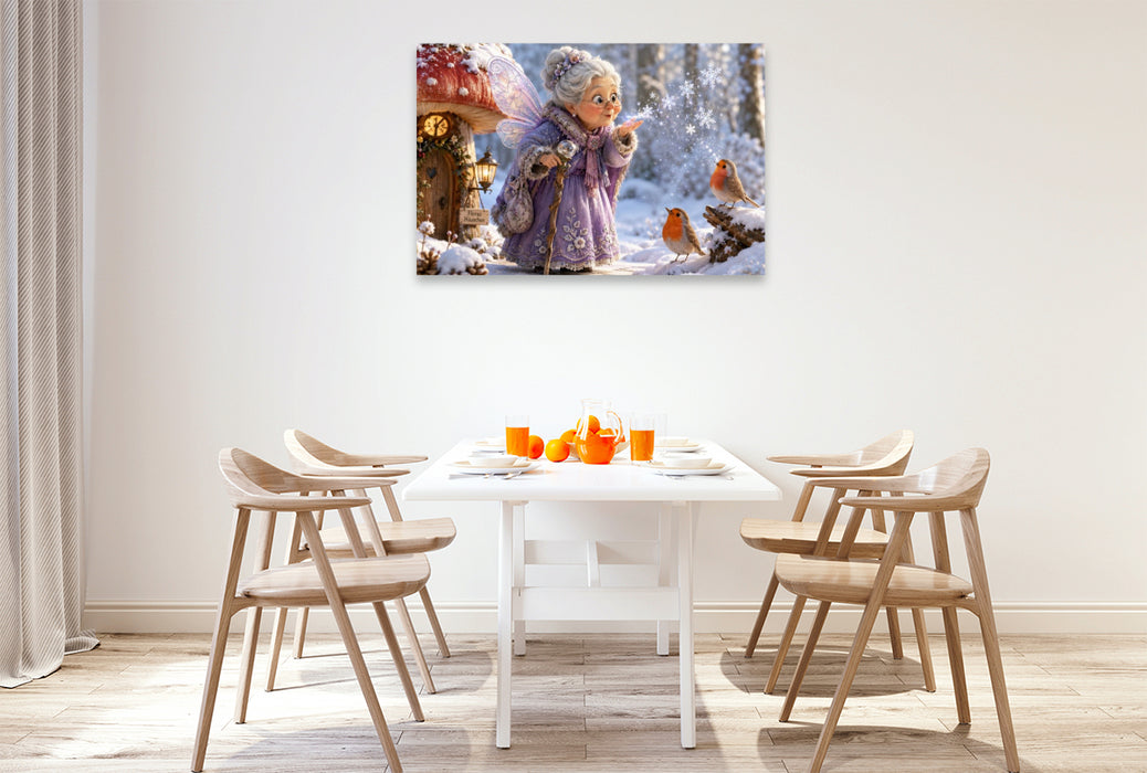 Premium Textil-Leinwand Floras Winterzauber