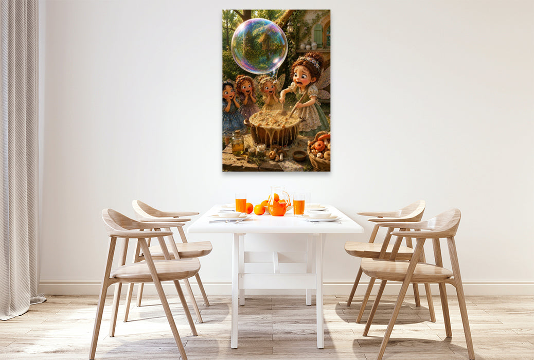 Premium Textil-Leinwand Die brodelnde Pilzsuppe