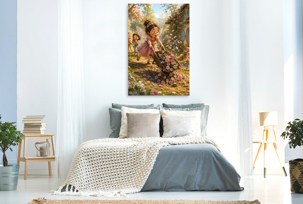 Premium Textil-Leinwand Wenn Blumen fliegen