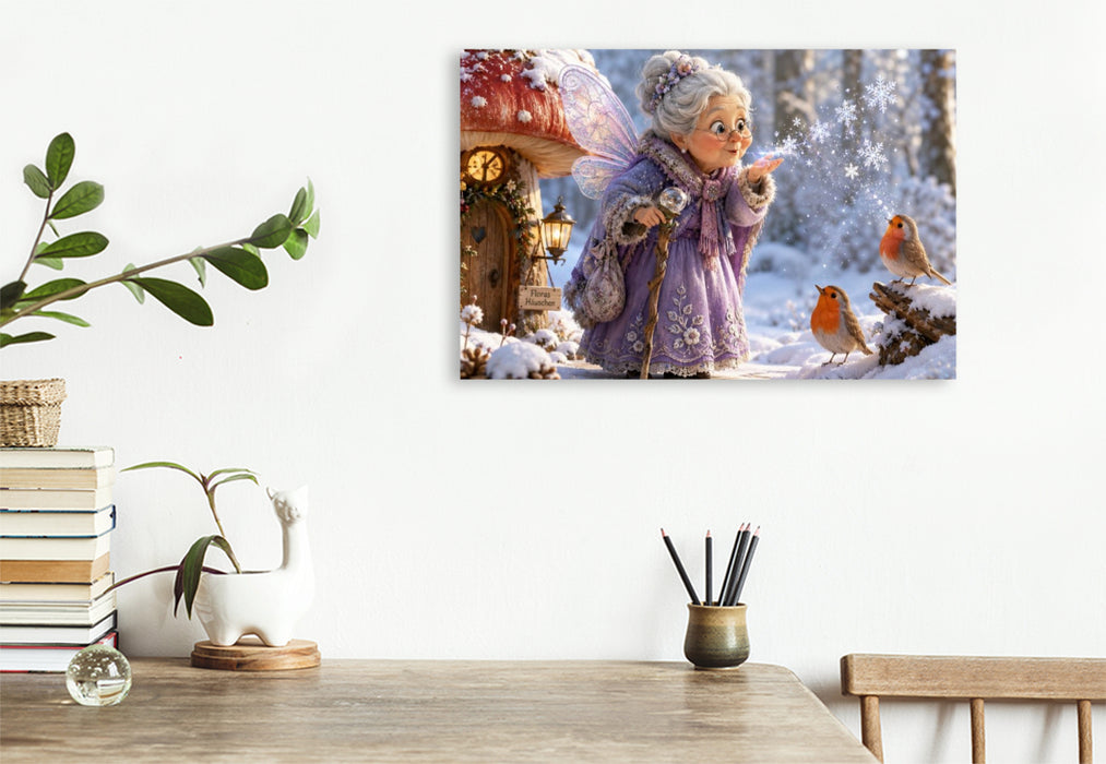 Premium Textil-Leinwand Floras Winterzauber