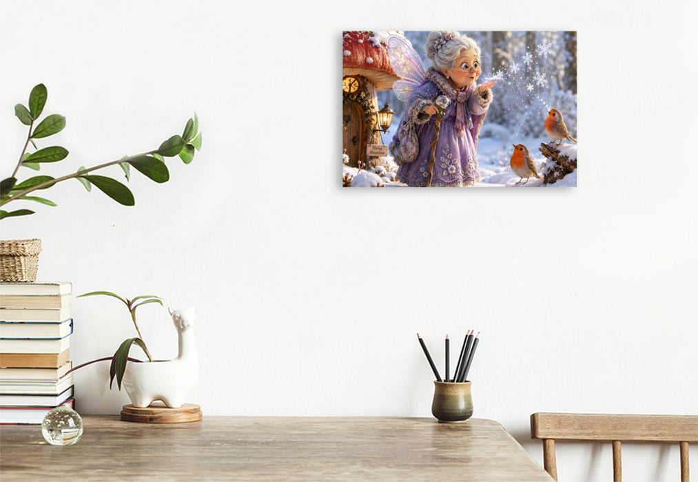 Premium Textil-Leinwand Floras Winterzauber