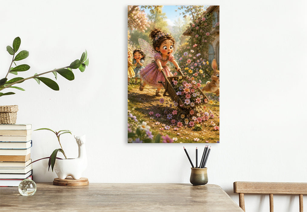 Premium Textil-Leinwand Wenn Blumen fliegen