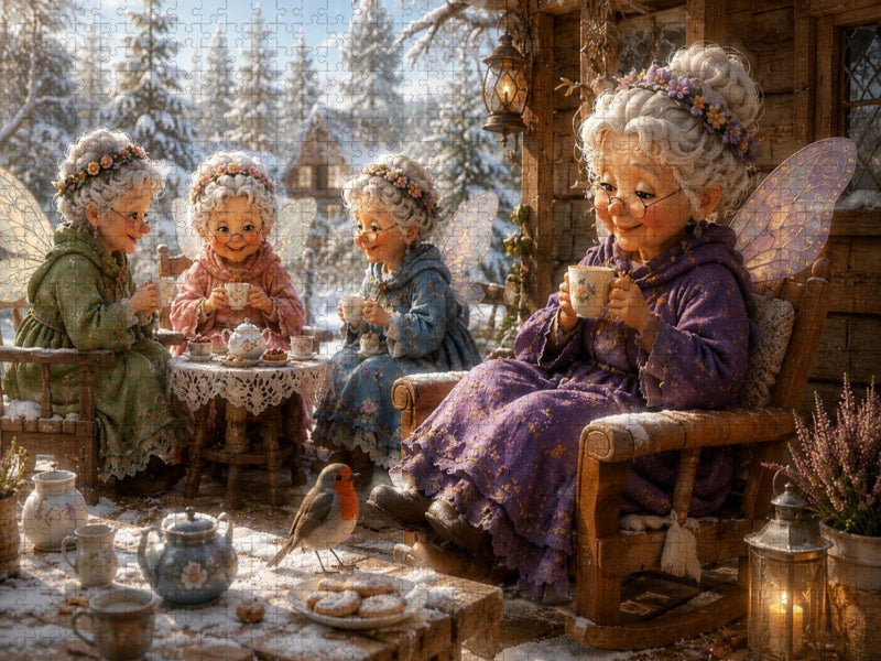 Wintertee bei den Feen - CALVENDO Foto-Puzzle'
