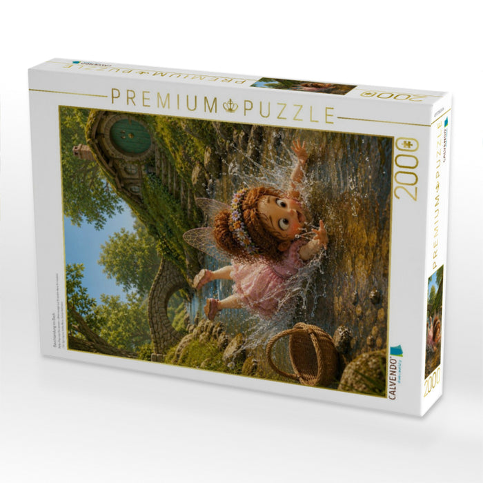 Bauchlandung im Bach - CALVENDO Foto-Puzzle'