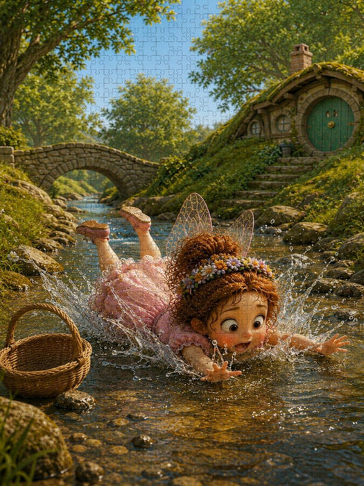 Bauchlandung im Bach - CALVENDO Foto-Puzzle'