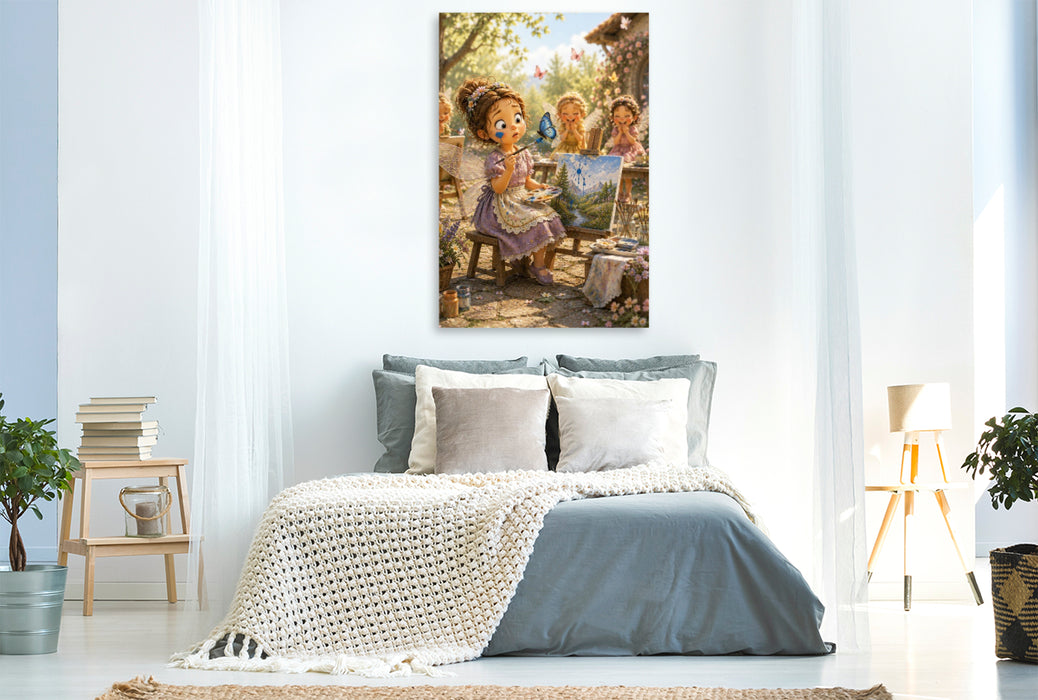 Premium Textil-Leinwand Der blaue Farbklecks
