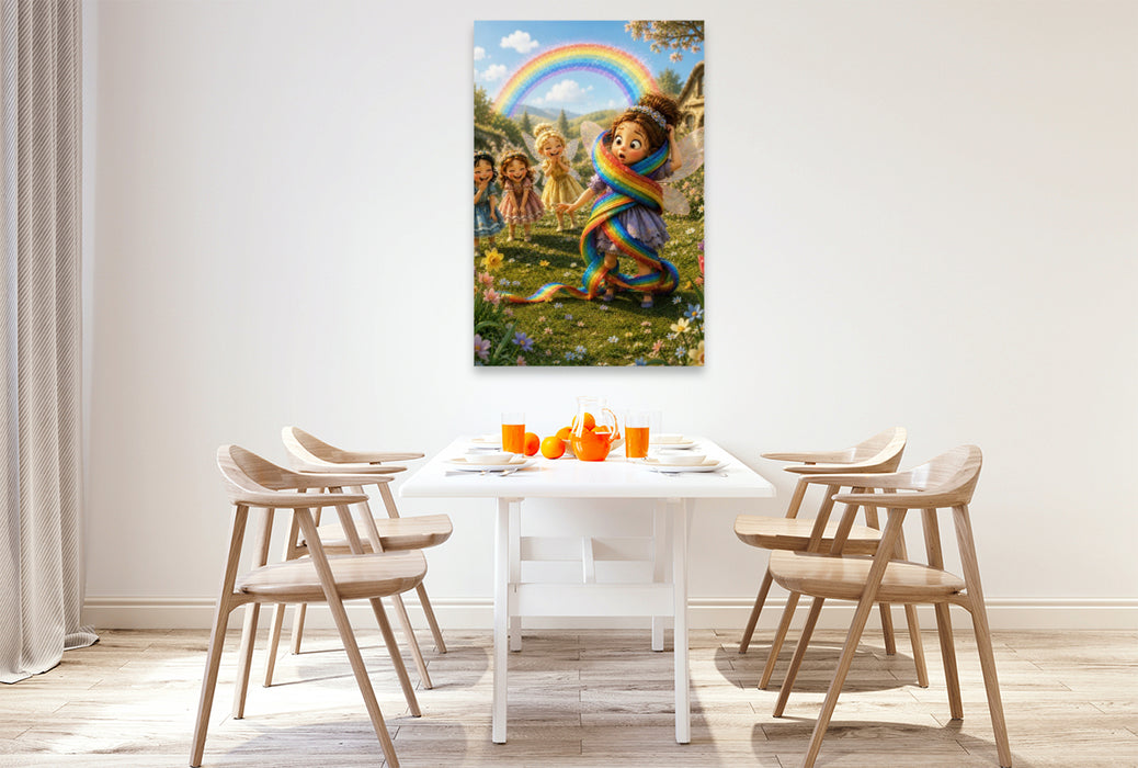 Premium Textil-Leinwand Die Regenbogenfalle