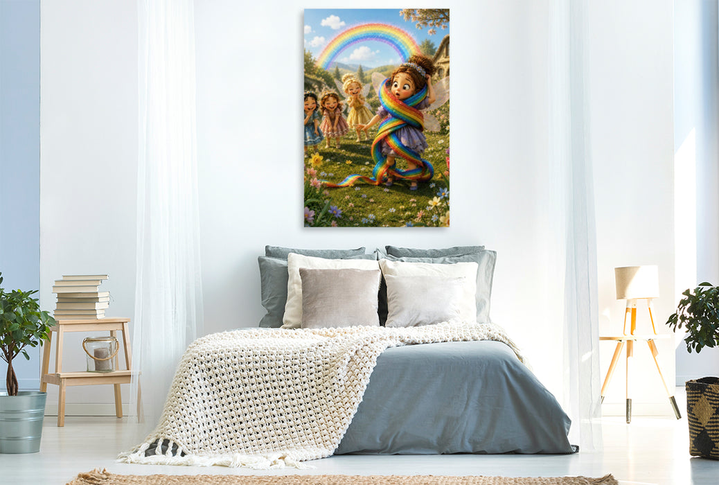 Premium Textil-Leinwand Die Regenbogenfalle