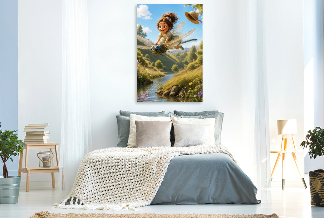 Premium Textil-Leinwand Der Libellenritt