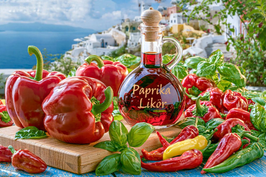 Premium Textil-Leinwand Mutig, fruchtig, feurig - Paprika kann mehr