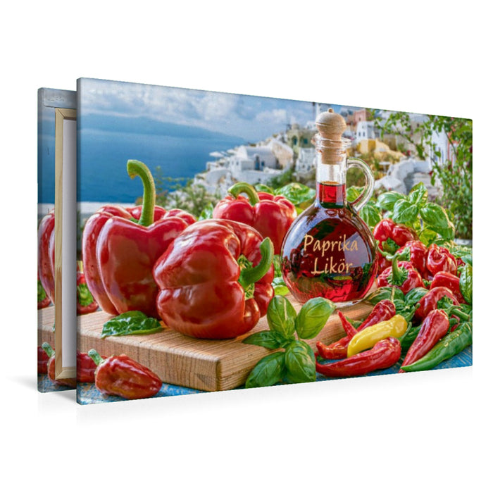 Premium Textil-Leinwand Mutig, fruchtig, feurig - Paprika kann mehr