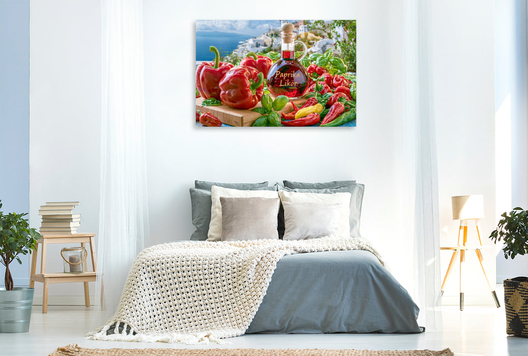 Premium Textil-Leinwand Mutig, fruchtig, feurig - Paprika kann mehr