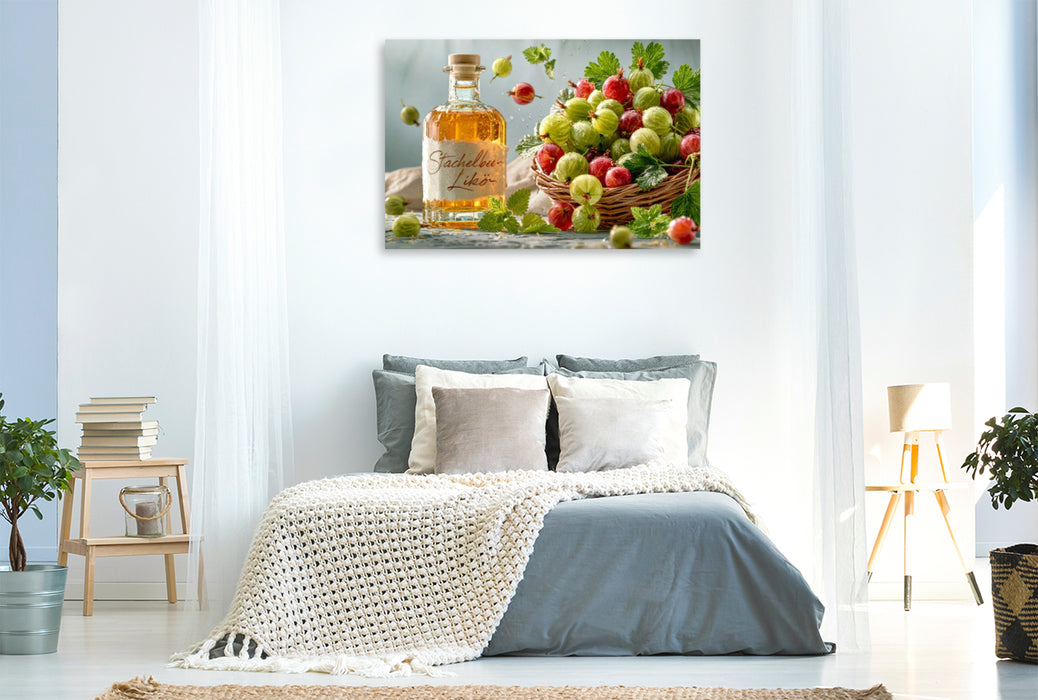 Premium Textil-Leinwand Säuerlich-frisch, hellgrün - ein Kuss an den kommenden Sommer