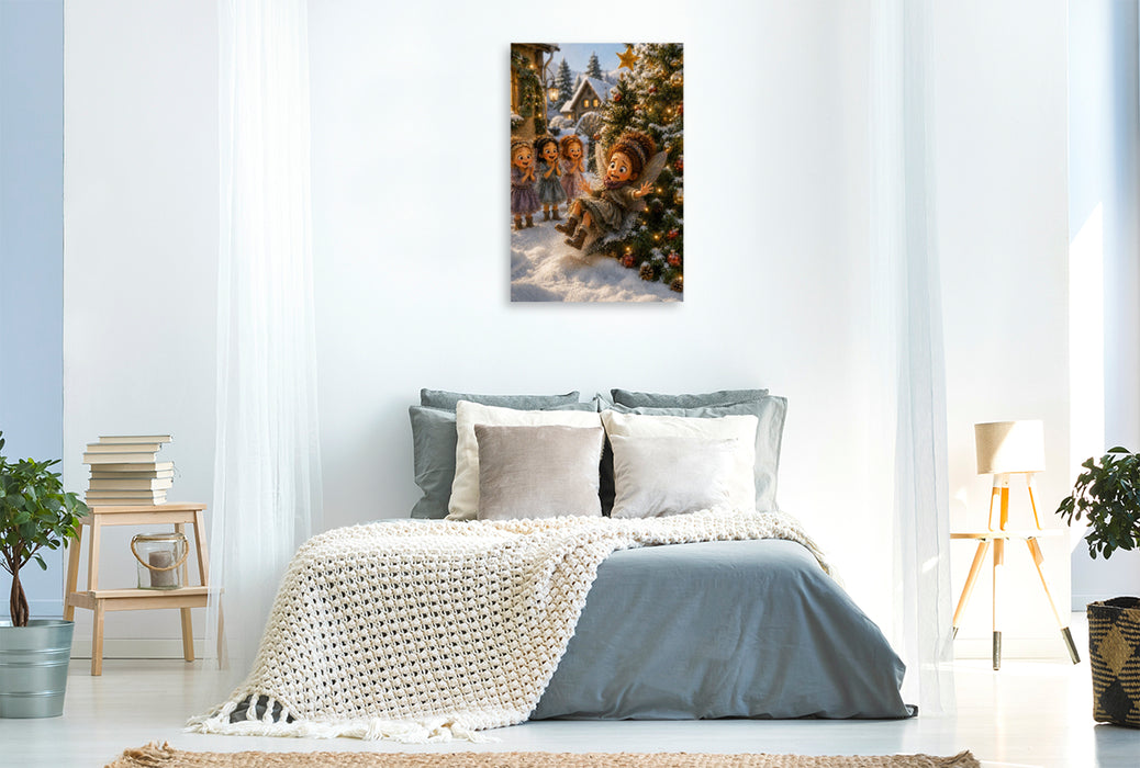 Premium Textil-Leinwand Die Weihnachtslandung