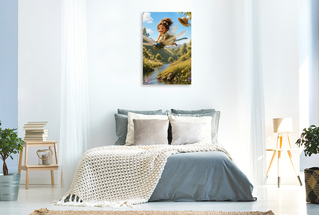 Premium Textil-Leinwand Der Libellenritt