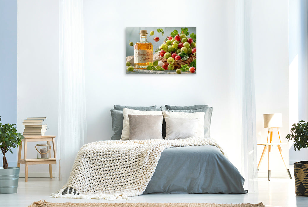 Premium Textil-Leinwand Säuerlich-frisch, hellgrün - ein Kuss an den kommenden Sommer