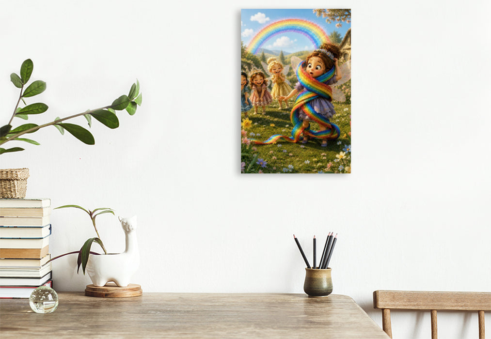 Premium Textil-Leinwand Die Regenbogenfalle