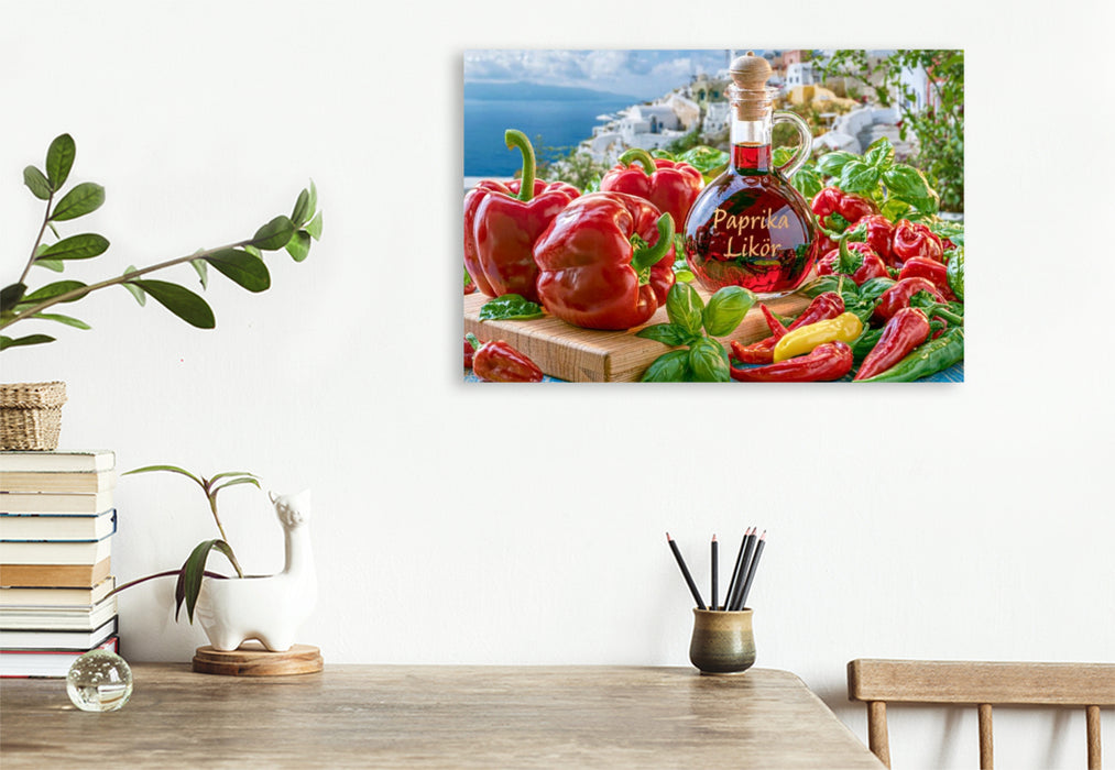 Premium Textil-Leinwand Mutig, fruchtig, feurig - Paprika kann mehr