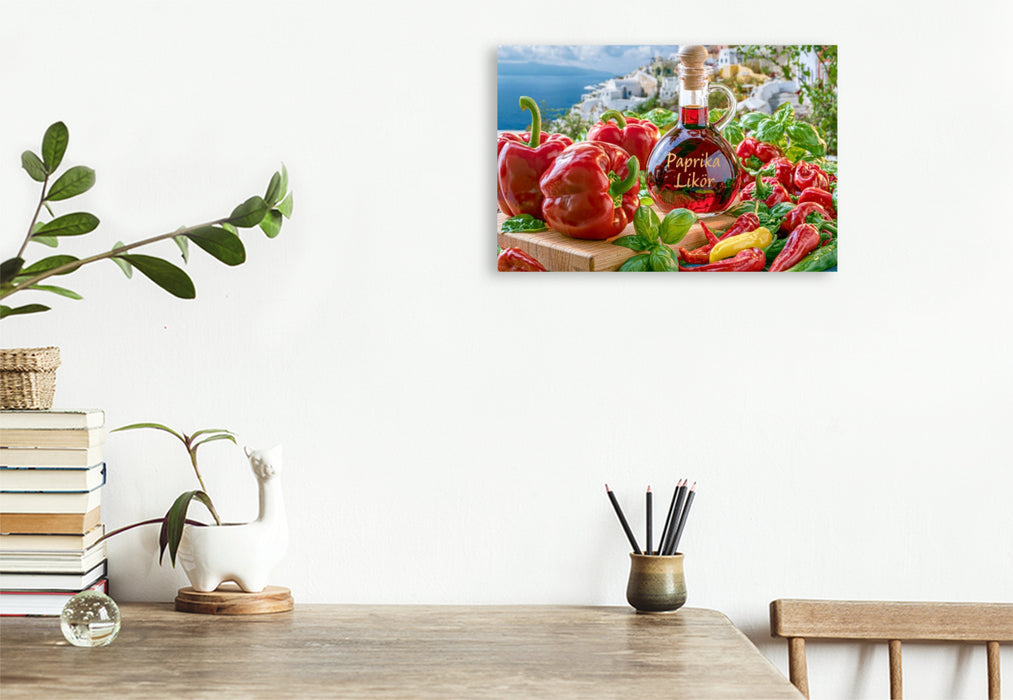 Premium Textil-Leinwand Mutig, fruchtig, feurig - Paprika kann mehr