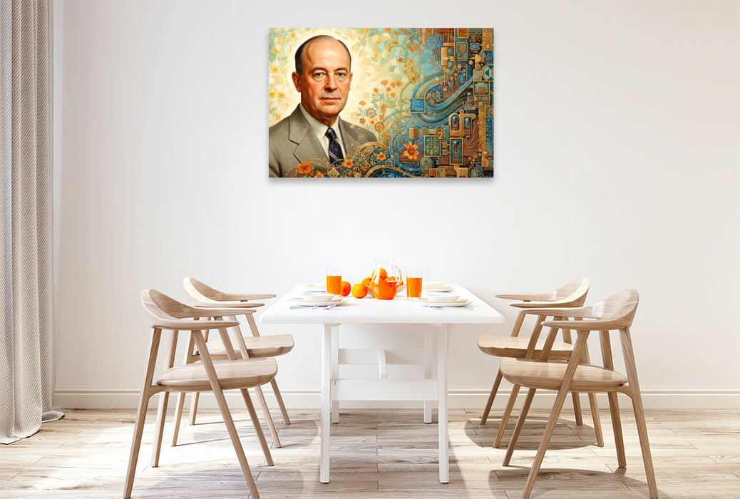 Premium Textil-Leinwand John von Neumann (1903–1957)
