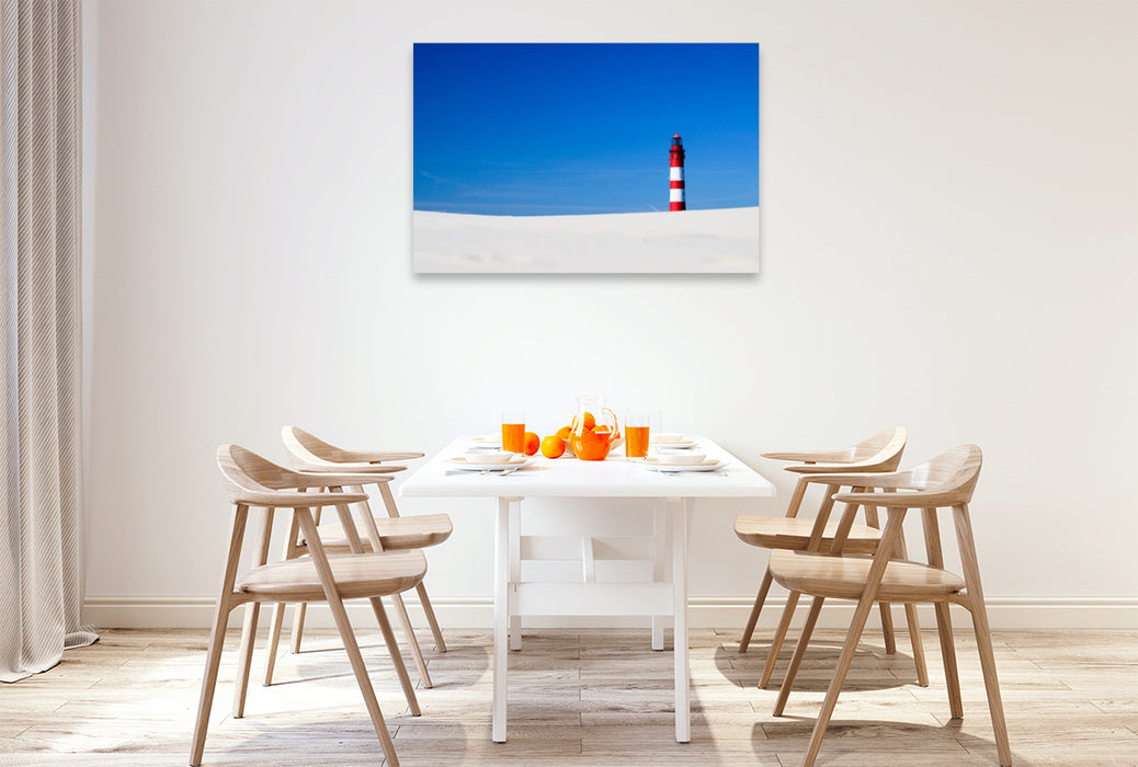 Premium Textil-Leinwand Leuchtturm Amrum