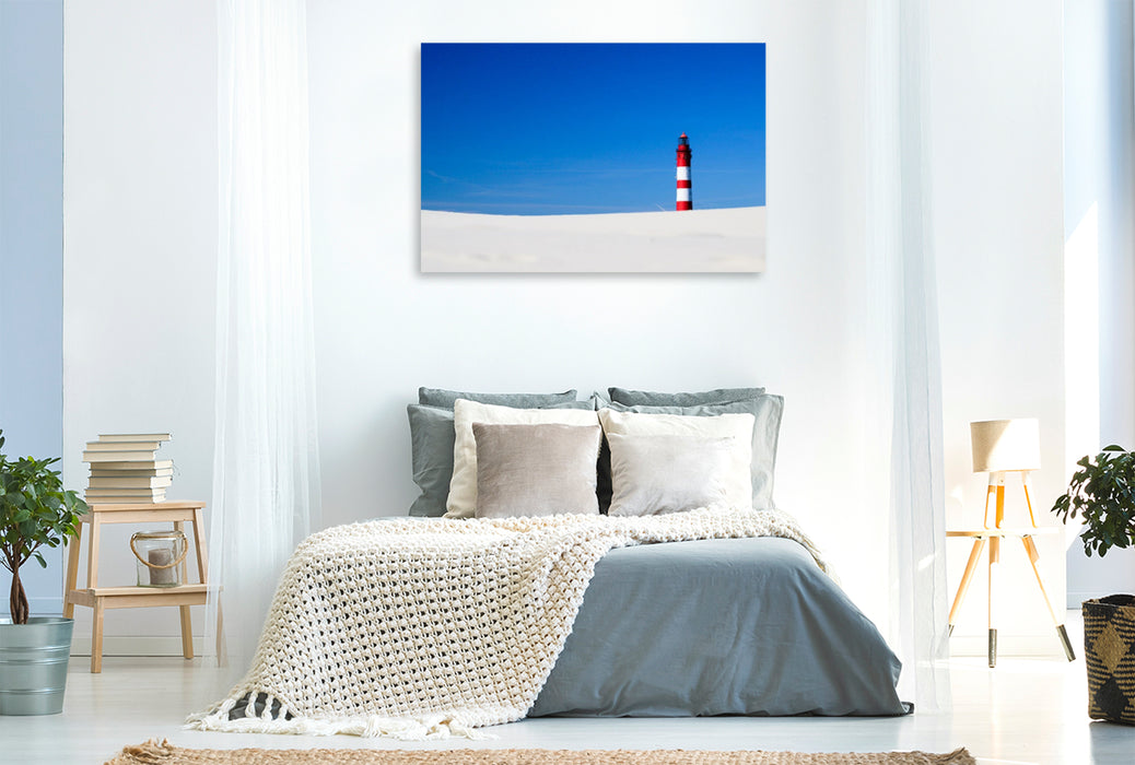 Premium Textil-Leinwand Leuchtturm Amrum