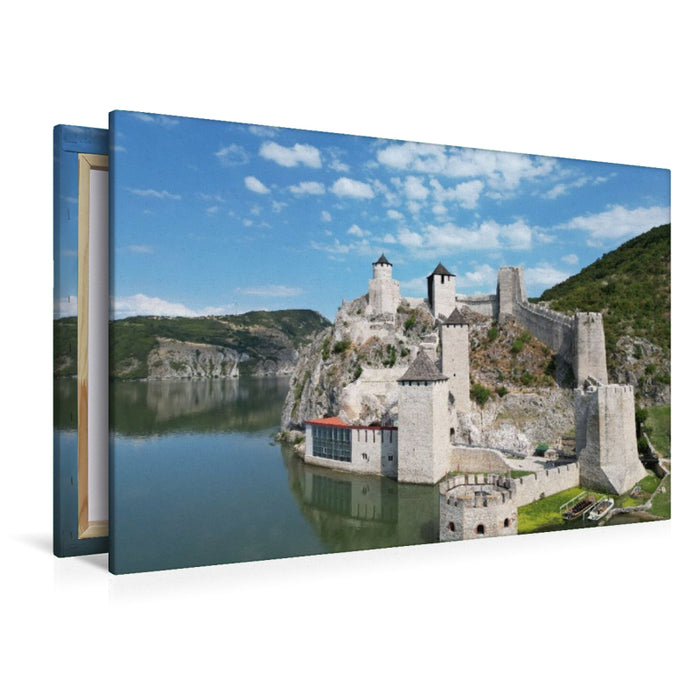 Premium Textil-Leinwand Festung Golubac Serbien