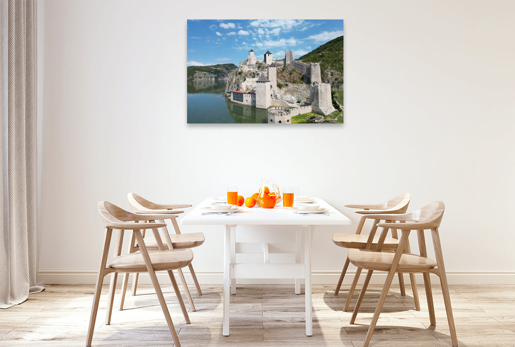 Premium Textil-Leinwand Festung Golubac Serbien