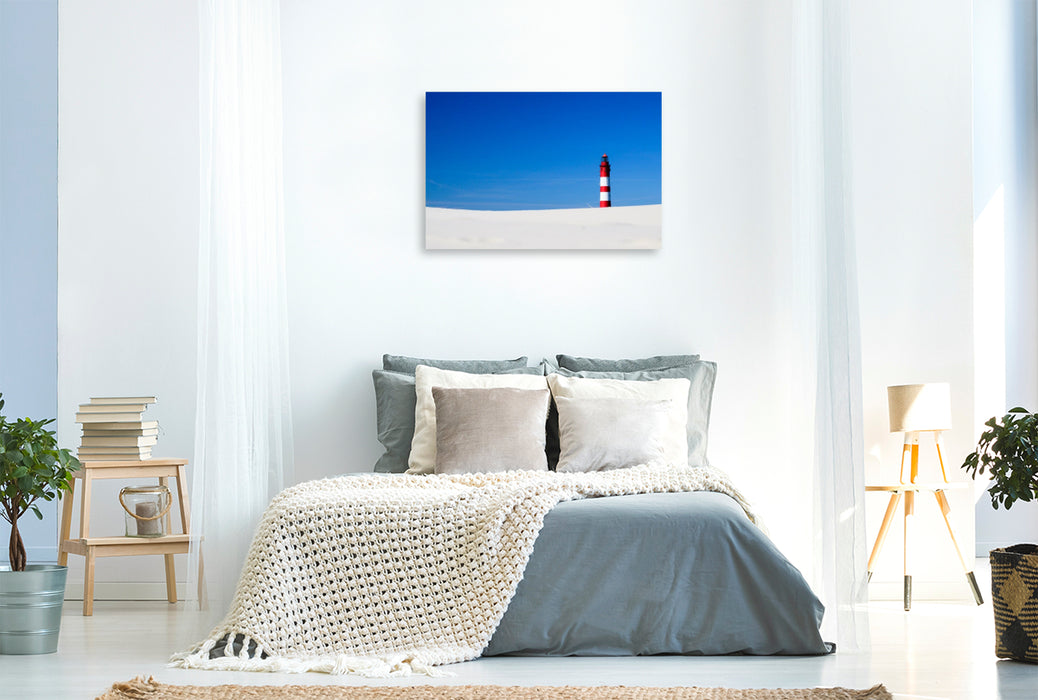 Premium Textil-Leinwand Leuchtturm Amrum