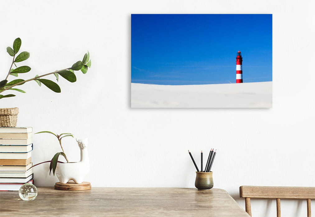 Premium Textil-Leinwand Leuchtturm Amrum