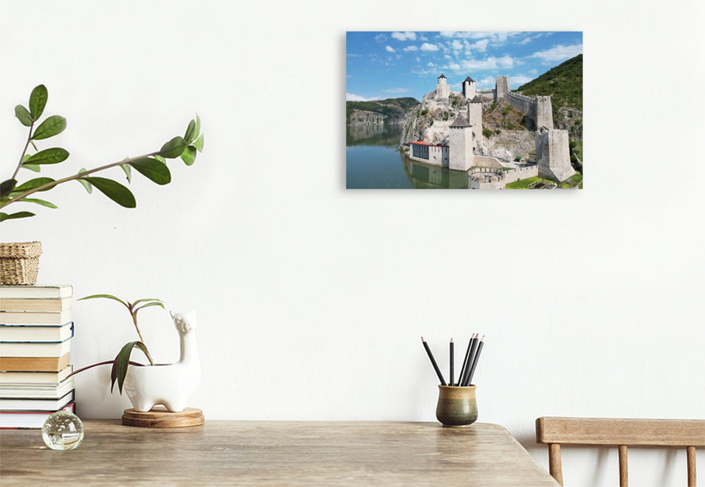 Premium Textil-Leinwand Festung Golubac Serbien
