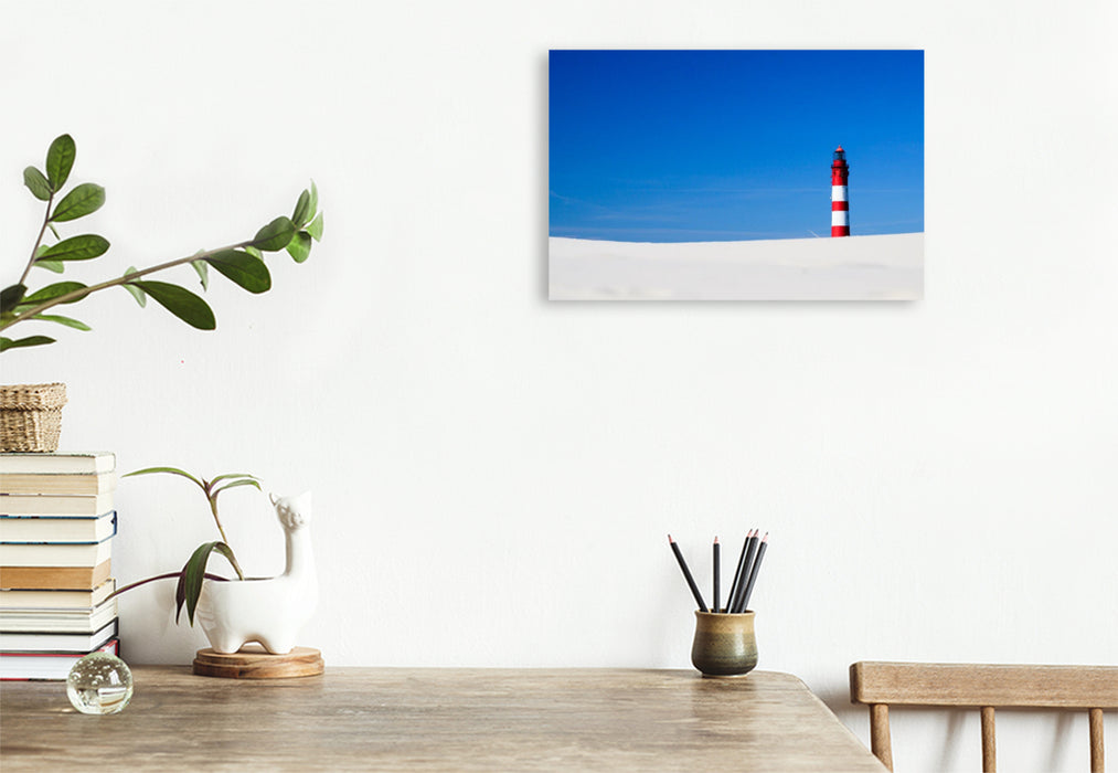 Premium Textil-Leinwand Leuchtturm Amrum