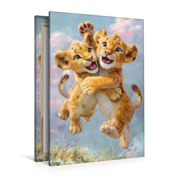 Premium Textil-Leinwand Entzückende Tierbaby Illustrationen