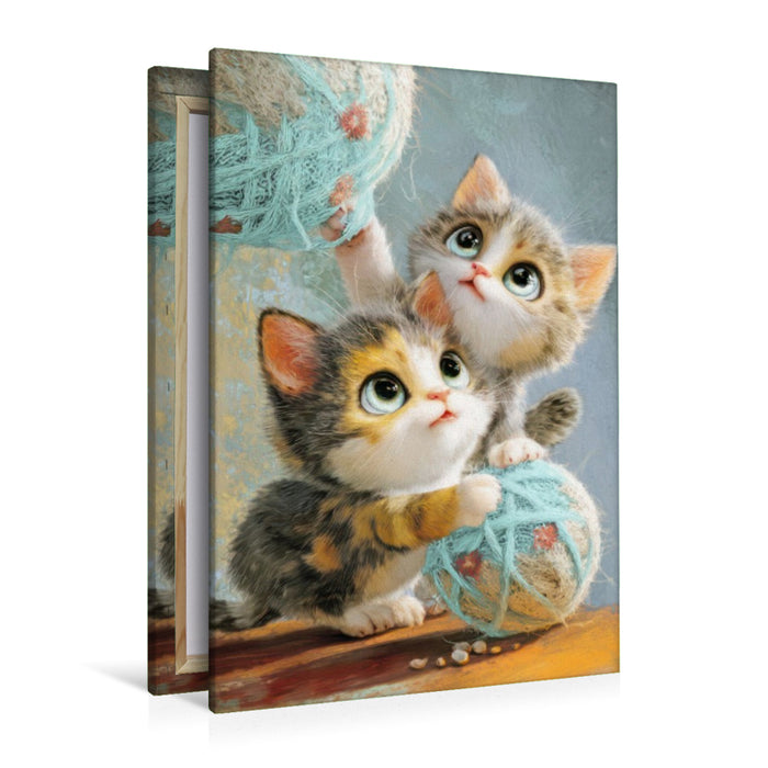 Premium Textil-Leinwand Entzückende Tierbaby Illustrationen
