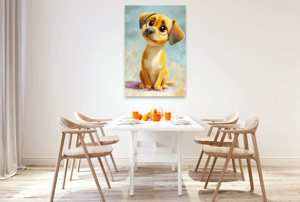 Premium Textil-Leinwand Entzückende Tierbaby Illustrationen