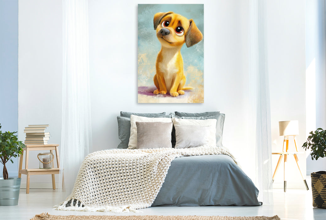 Premium Textil-Leinwand Entzückende Tierbaby Illustrationen