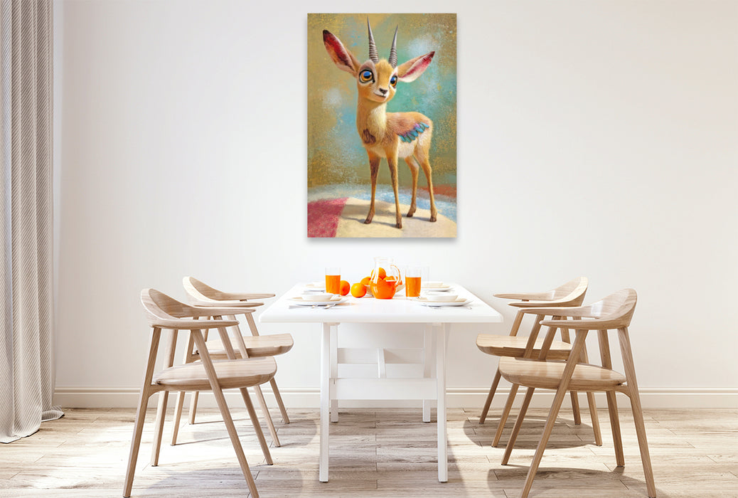 Premium Textil-Leinwand Entzückende Tierbaby Illustrationen