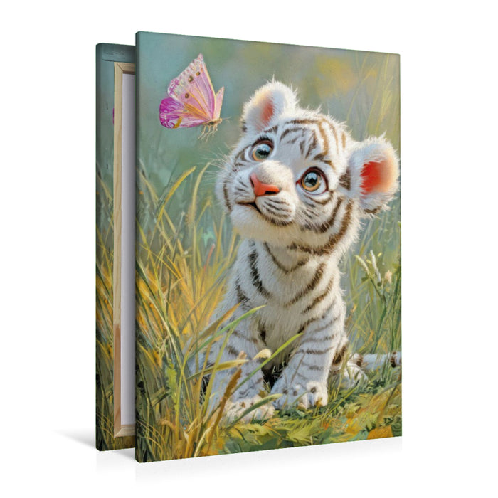 Premium Textil-Leinwand Entzückende Tierbaby Illustrationen