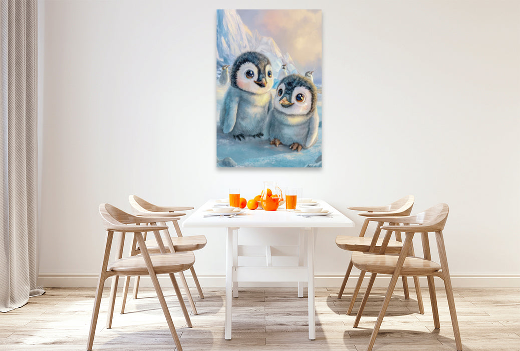 Premium Textil-Leinwand Entzückende Tierbaby Illustrationen
