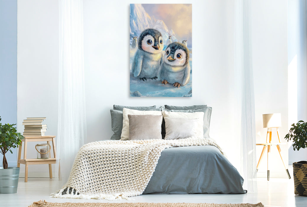 Premium Textil-Leinwand Entzückende Tierbaby Illustrationen