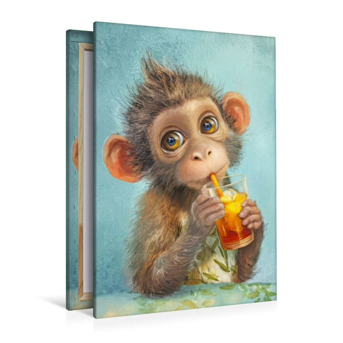 Premium Textil-Leinwand Entzückende Tierbaby Illustrationen