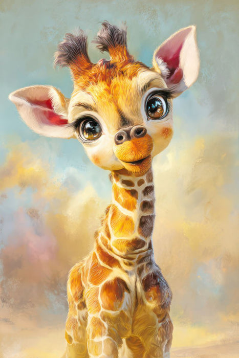 Premium Textil-Leinwand Entzückende Tierbaby Illustrationen