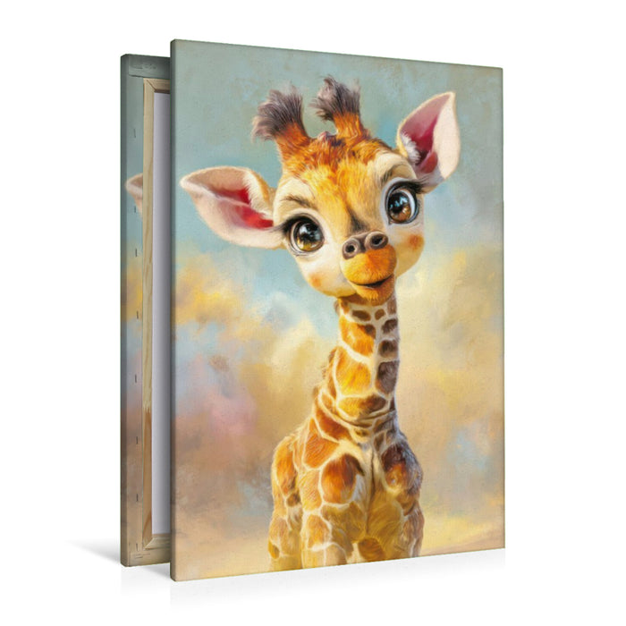 Premium Textil-Leinwand Entzückende Tierbaby Illustrationen