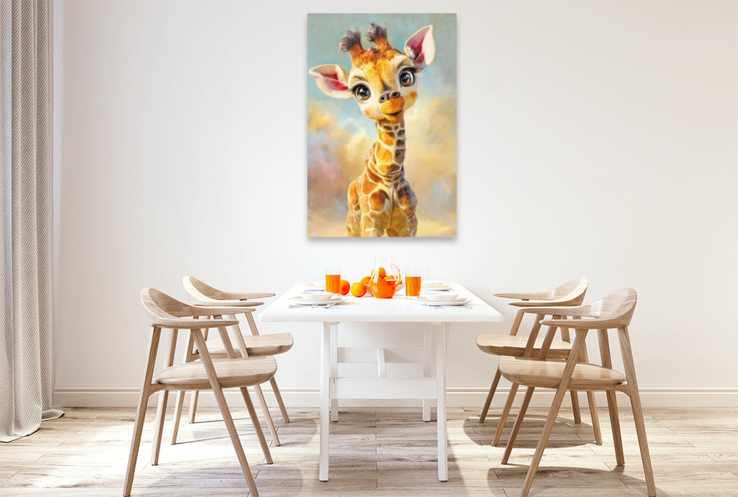 Premium Textil-Leinwand Entzückende Tierbaby Illustrationen