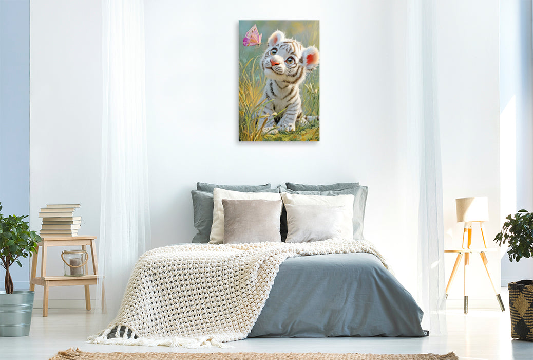 Premium Textil-Leinwand Entzückende Tierbaby Illustrationen