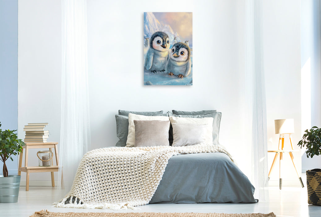 Premium Textil-Leinwand Entzückende Tierbaby Illustrationen